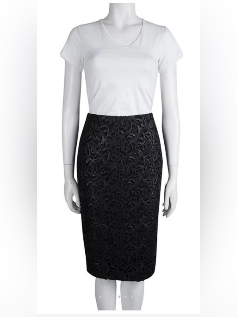 👗Hugo boss Verleena panel Classic Black Lace Pencil Skirt